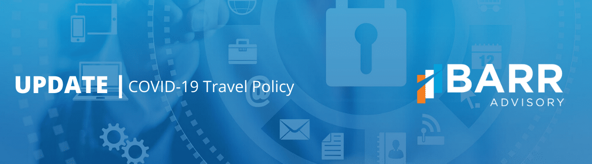 Update: COVID-19 Travel Policy with BARR Advisory logo