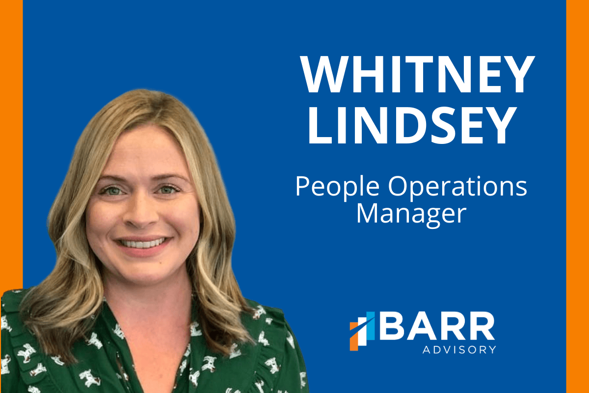 Photo of Whitney Lindsey, people operations manager at BARR Advisory.