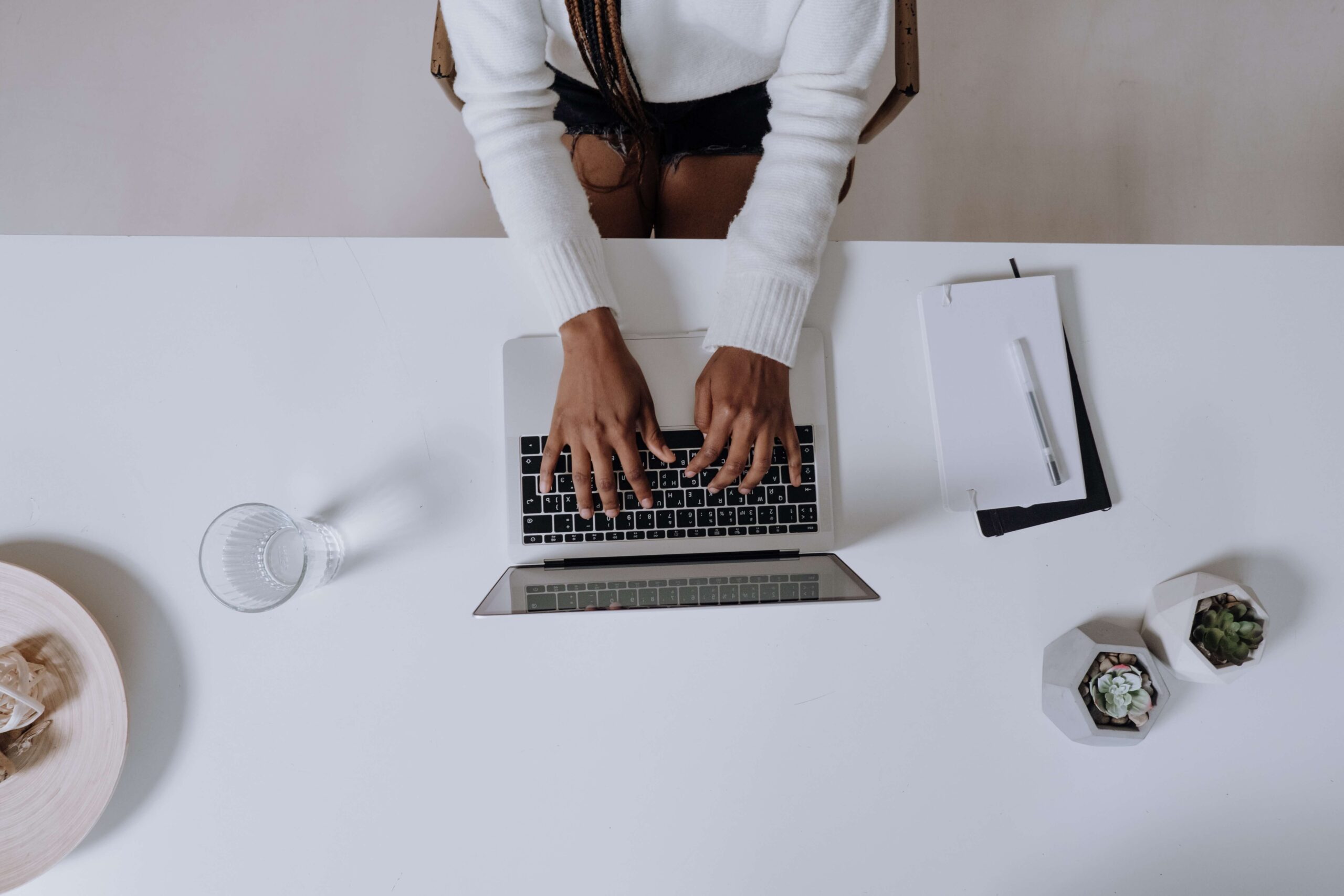 Female cybersecurity professional filling out a customer security questionnaire