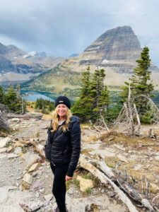 Bronwyn hiking in Glacier National Park.